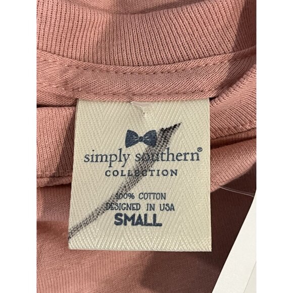 Simply Southern Collection Long Sleeve "Better‎ Days Ahead" T-Shirt Pink, Small - Picture 6 of 8